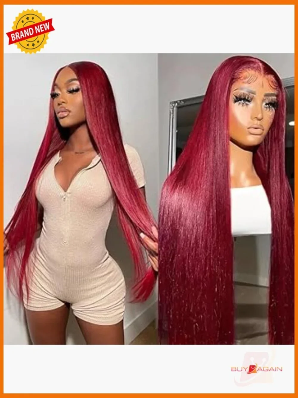 200% Density 13x6 HD Lace Front Wig Human Hair Straight Pre Plucked Glueless